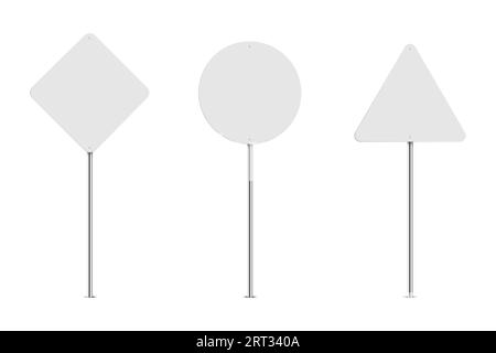 Leere weiße Straßenschilder. Vektorillustration Stock Vektor