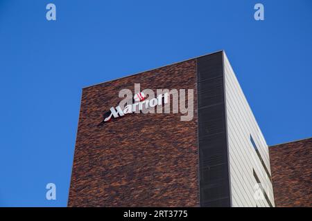 Kopenhagen, Dänemark, 27. Februar 2019: Außenansicht des Mariott Hotels im Zentrum von Kopenhagen Stockfoto