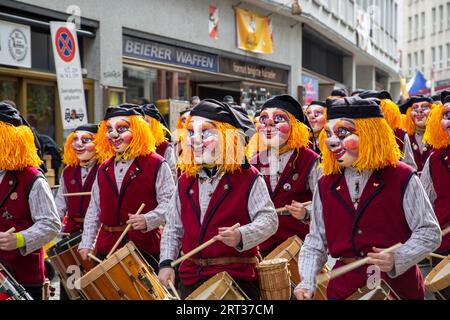 Basel, Schweiz, 11. März 2019: Teilnehmer am Basler Karneval. Der Basler Karneval ist der größte Karneval der Schweiz Stockfoto