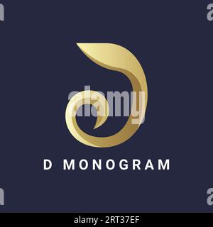 Luxuriöser Anfangsbuchstabe D Monogramm Textbuchstabe Logo Design Stock Vektor