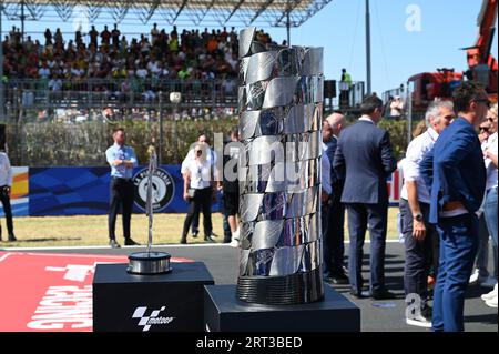 Trophäe motogp während Gran Premio Red Bull di San Marino e della Riviera di Rimini - Rennen und Pressekonferenz, MotoGP-Weltmeisterschaft in Misano Adriatico (RN), Italien, 10. September 2023 Stockfoto