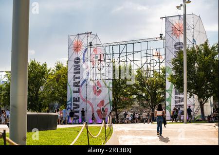 Festival Vive Latino, edición España 2023. El Festival acogió en Zaragoza a artistas como Juanes, Andrés Calamaro, Ana Tijoux, M-CLAN o Delaporte. Stockfoto