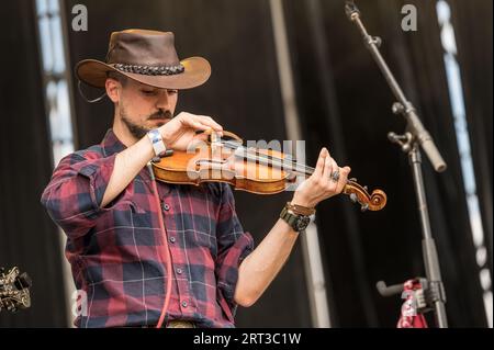 Festival Vive Latino, edición España 2023. El Festival acogió en Zaragoza a artistas como Juanes, Andrés Calamaro, Ana Tijoux, M-CLAN o Delaporte. Stockfoto