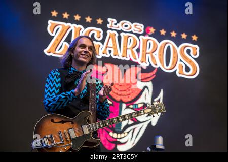 Festival Vive Latino, edición España 2023. El Festival acogió en Zaragoza a artistas como Juanes, Andrés Calamaro, Ana Tijoux, M-CLAN o Delaporte. Stockfoto