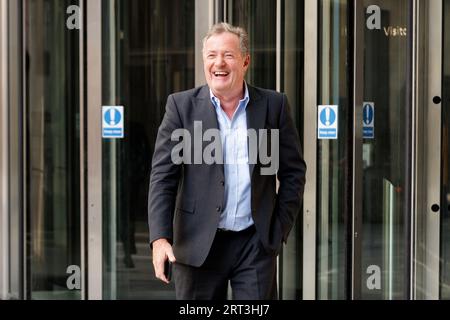 Der Sender Piers Morgan verlässt BBC, nachdem er am Sonntag in der Politikshow mit Laura Kuenssberg aufgetreten ist. Bild aufgenommen am 3. September 2023. © Belinda Jiao Stockfoto