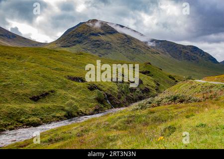 Der isolierte und unheimliche Glen Etive, Glencoe, Drehort für James Bond Skyfall. Stockfoto