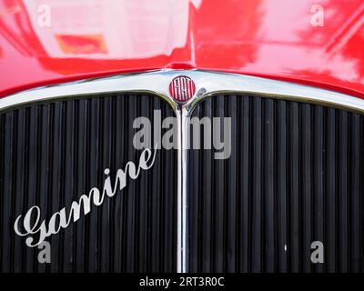 Nahaufnahme eines Roadsters von Vignale Gamine, Fiat 500 Stockfoto