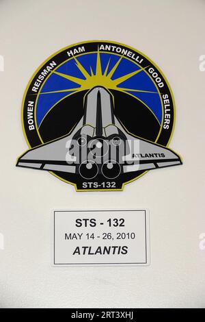 Space-Patch-Bild für Space Transportation System-132 (Space Shuttle Atlantis) im Space Center Houston Stockfoto