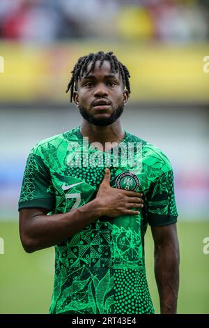 Akwa Ibom, Nigeria. 10. September 2023. Nigeria gegen Sao Tomé, Qualifikation für den CAF African Cup of Nations. Victor Modo: Victor Modo/Alamy Live News Stockfoto