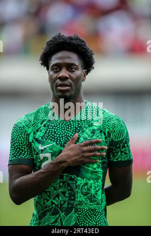 Akwa Ibom, Nigeria. 10. September 2023. Nigeria gegen Sao Tomé, Qualifikation für den CAF African Cup of Nations. Victor Modo: Victor Modo/Alamy Live News Stockfoto