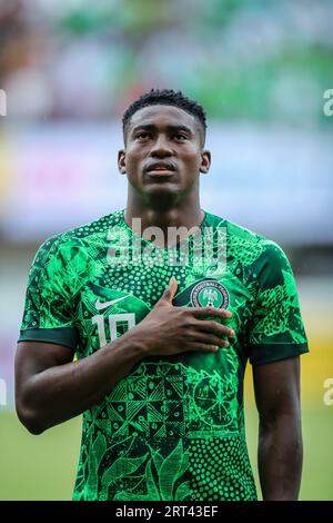 Akwa Ibom, Nigeria. 10. September 2023. Nigeria gegen Sao Tomé, Qualifikation für den CAF African Cup of Nations. Victor Modo: Victor Modo/Alamy Live News Stockfoto