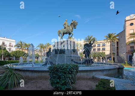 Denkmal für Miguel Primo de Rivera auf der Plaza del Arenal in Jerez de la Frontera, Andalusien, Spanien Stockfoto