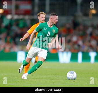 Aviva Stadium, Dublin, Irland. September 2023. International Football Group B Euro 2024 Qualifikation, Republik Irland gegen Niederlande; Alan Browne auf dem Ball Credit: Action Plus Sports/Alamy Live News Stockfoto