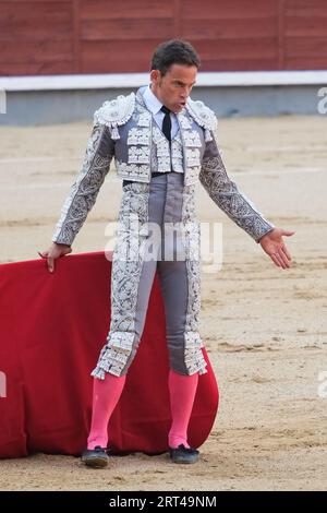 Madrid, Spanien. September 2023. Der Stierkämpfer Paco Ramos während des Stierkampfes von Corrida de Toros auf der Plaza de las Ventas in Madrid, 10. September 2023 Spanien (Foto: Oscar Gonzalez/SIPA USA) (Foto: Oscar Gonzalez/SIPA USA) Kredit: SIPA USA/Alamy Live News Stockfoto