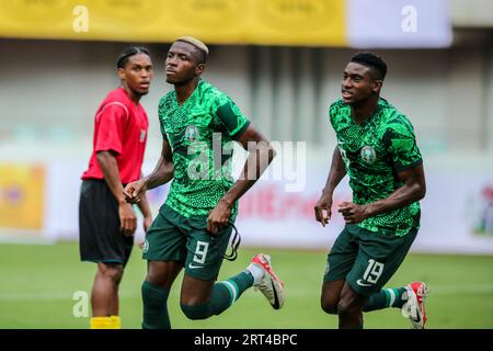 Akwa Ibom, Nigeria. 10. September 2023. Nigeria gegen Sao Tomé, Qualifikation für den CAF African Cup of Nations. Victor Modo: Victor Modo/Alamy Live News Stockfoto
