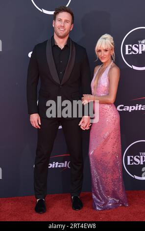 12. Juli 2023, Hollywood, Kalifornien, USA: Ben Weyand und Nastia Liukin treffen für die ESPY Awards 2023 im Dolby Theatre ein. (Bild: © Lisa O'Connor/ZUMA Press Wire) NUR REDAKTIONELLE VERWENDUNG! Nicht für kommerzielle ZWECKE! Stockfoto