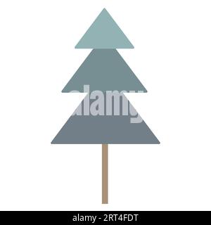 Einfacher geometrischer Weihnachtsbaum, Designelement für Winterferien, Vektorillustration Stock Vektor