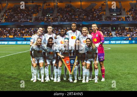 Troyes, Frankreich. September 2023. OL Team während der trophée des Champions zwischen Olympique Lyonnais und Paris Saint Germain im Stade de l'aube in Troyes, Frankreich. (Pauline FIGUET/SPP) Credit: SPP Sport Press Photo. Alamy Live News Stockfoto