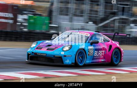 September 2023 Monterey, CA, USA Fahrer Charlie Hayes kommt aus Turnier3 während des Firestone Grand Prix von Monterey Porsche Sprint Challenge Race 2 USA West auf dem WeatherTech Raceway Laguna Seca Monterey, CA Thurman James/CSM Stockfoto