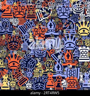 Muster mit Schachstücken Vektorillustration Stock Vektor