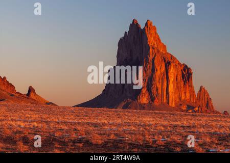 Shiprock im Winter, New Mexico Stockfoto