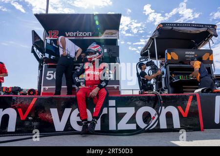 Monterey, KALIFORNIEN, USA. September 2023. Der INDYCAR-Fahrer WILL POWER (12) aus Toowoomba, Australien, bereitet sich auf das Training für den Firestone Grand Prix von Monterey auf dem WeatherTech Raceway Laguna Seca in Monterey, KALIFORNIEN, vor. (Bild: © Walter G Arce SR Grindstone Medi/ASP) NUR REDAKTIONELLE VERWENDUNG! Nicht für kommerzielle ZWECKE! Stockfoto