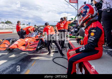Monterey, KALIFORNIEN, USA. September 2023. Der INDYCAR-Fahrer WILL POWER (12) aus Toowoomba, Australien, bereitet sich auf das Training für den Firestone Grand Prix von Monterey auf dem WeatherTech Raceway Laguna Seca in Monterey, KALIFORNIEN, vor. (Bild: © Walter G Arce SR Grindstone Medi/ASP) NUR REDAKTIONELLE VERWENDUNG! Nicht für kommerzielle ZWECKE! Stockfoto
