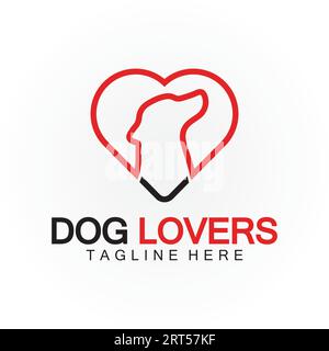 Hundefans Logo Design Vektorvorlage Stock Vektor