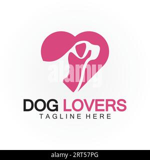Hundefans Logo Design Vektorvorlage Stock Vektor