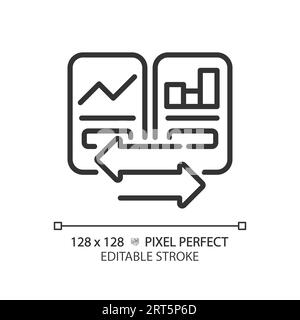 Symbol für 2D-Vergleiche mit dünnen Linien und schwarzen Diagrammen Stock Vektor