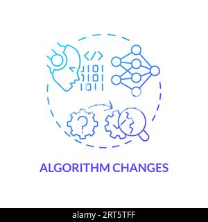 Der 2D-Gradientenalgorithmus ändert das Konzept des Liniensymbols Stock Vektor