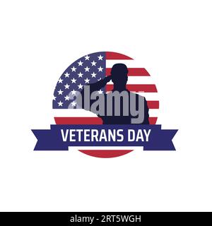 Happy Veterans Day Banner, Grußkarte, Logo. Alle, Die Gedient Haben, Werden Geehrt. Militär, Soldat. Amerikanische Flagge. Nationalfeiertag der US-Veteranen 11. Tag Stock Vektor