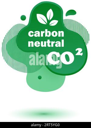 Neutraler CO2-Stempel. Stiker-neutrale Kohlenstoffdioxyd-Bilanz Stock Vektor