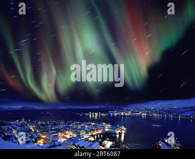 Aurora borealis im nördlichen Hammerfest, Norwegen. Stockfoto