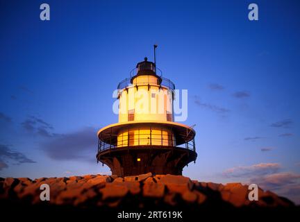 Spring Point Ledge Lighthouse, Maine. Stockfoto