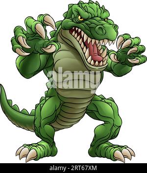 Krokodil Alligator Cartoon Lizard Dino Monster Stock Vektor