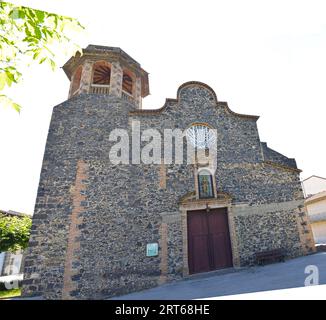 Kirche San Salvador Castellfollit de la Roca, Girona, Spanien Stockfoto