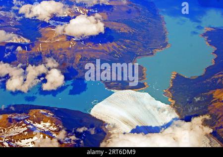 Luftaufnahme des Perito-Gletschers und des Argentinischen Sees, El Calafate, Argentinien Stockfoto