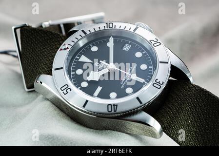 Tudor Heritage Black Bay Steel Stockfoto