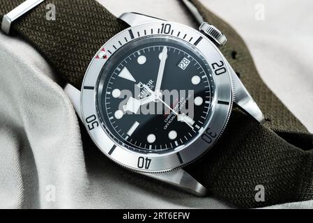 Tudor Heritage Black Bay Steel Stockfoto