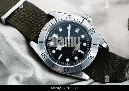 Tudor Heritage Black Bay Steel Stockfoto