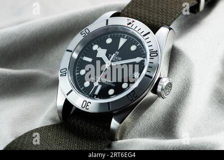 Tudor Heritage Black Bay Steel Stockfoto