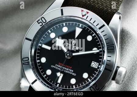 Tudor Heritage Black Bay Steel Stockfoto