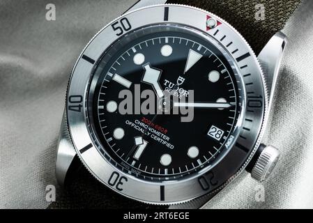 Tudor Heritage Black Bay Steel Stockfoto