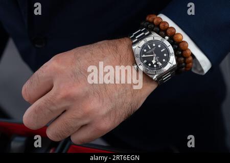 Tudor Heritage Black Bay Steel Stockfoto