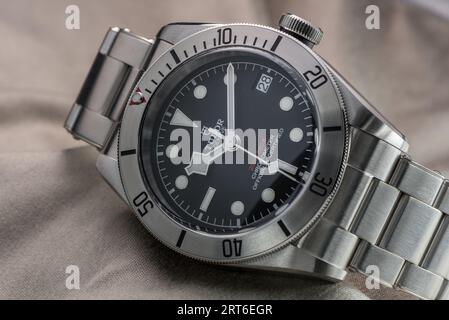 Tudor Heritage Black Bay Steel Stockfoto