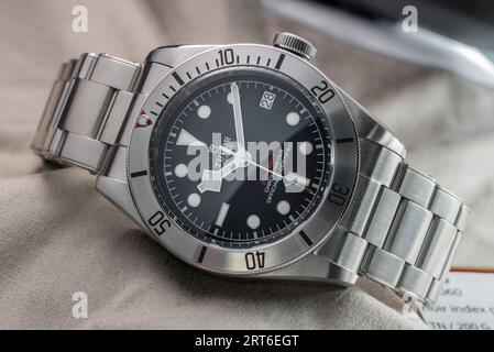 Tudor Heritage Black Bay Steel Stockfoto