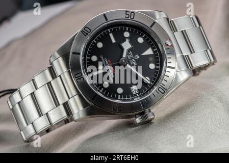 Tudor Heritage Black Bay Steel Stockfoto