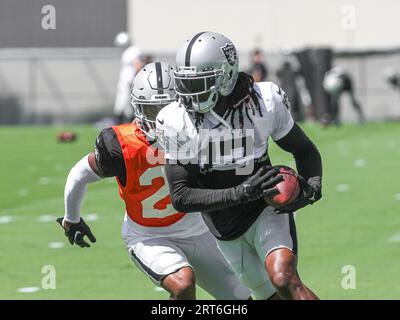 Die Las Vegas Raider Davante Adams und Ameer Abdullah während des Spiels. Stockfoto