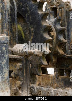 Ein Maschinendetail in Coalbrookdale, Ironbridge, Shropshire, Großbritannien Stockfoto